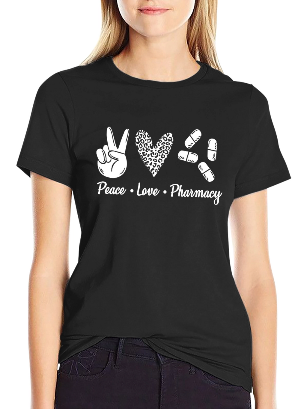 Peace Love Pharmacy T-Shirt - Pharmacist Apparel