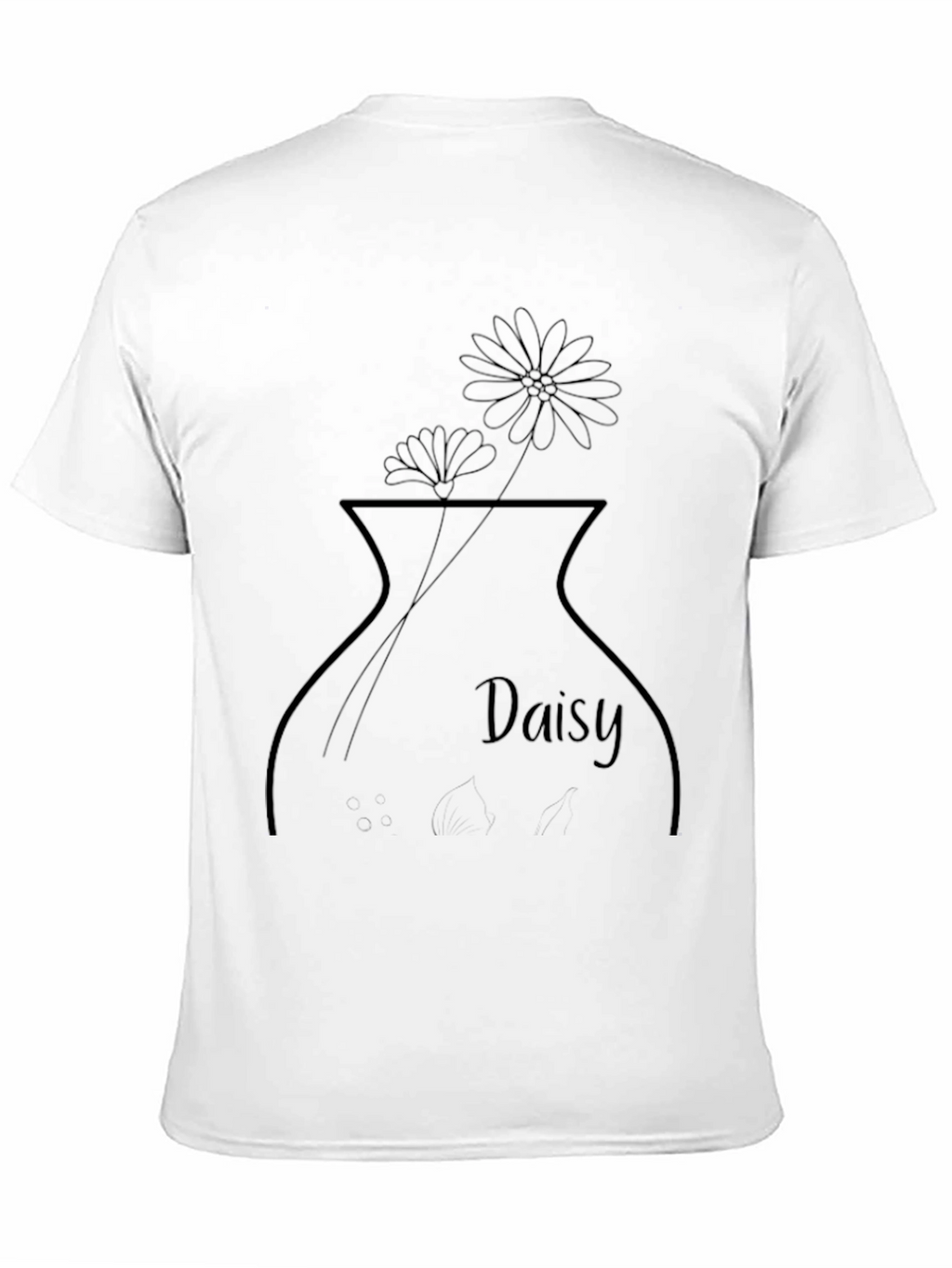 Daisy Vase Graphic T-Shirt - Casual Black Tee