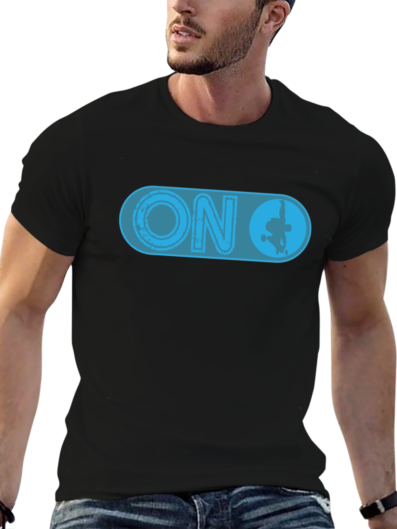 Skate ON Graphic T-Shirt - Black