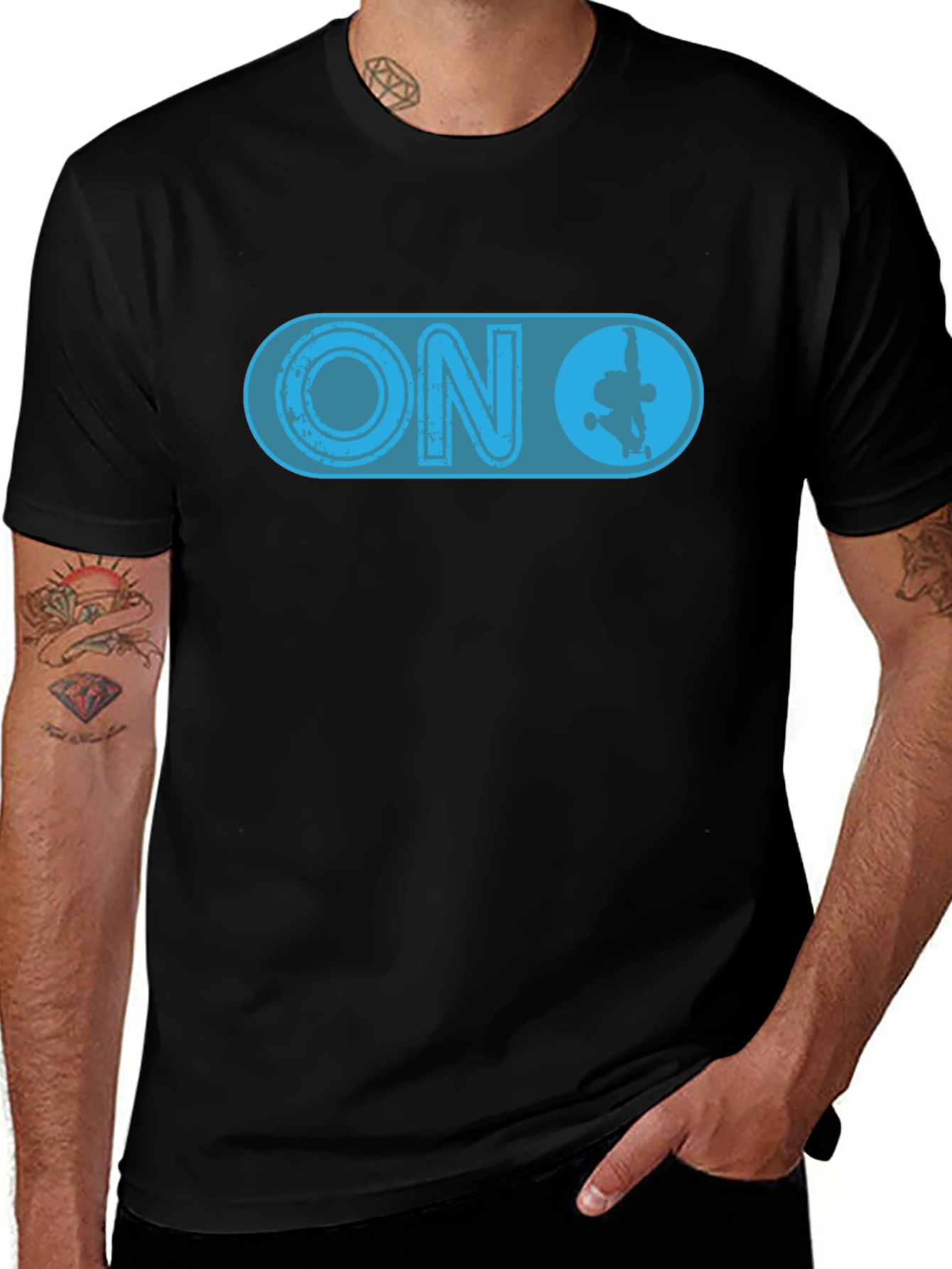 Skate ON Graphic T-Shirt - Black