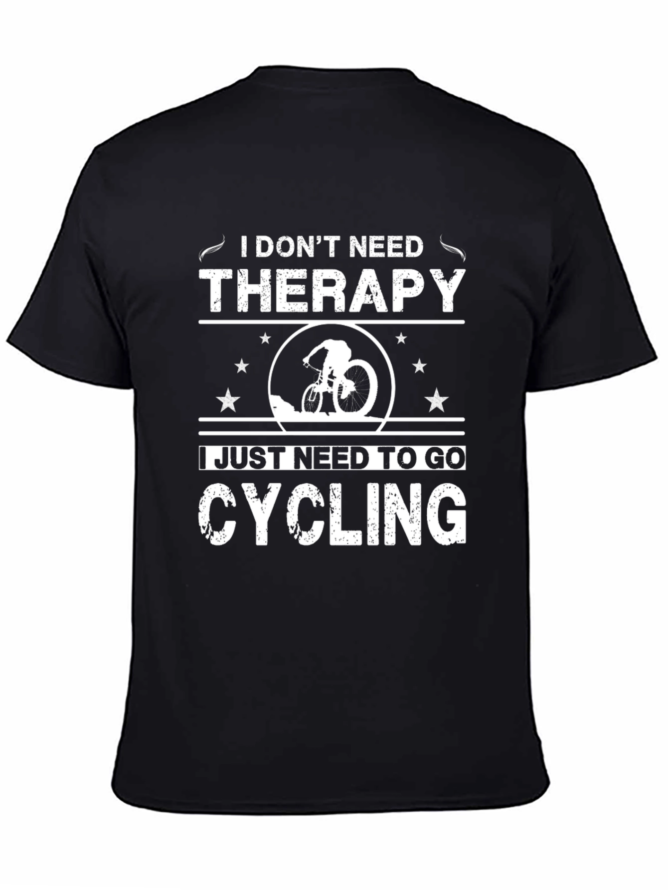 Cycling Therapy T-Shirt - Black Cotton Blend