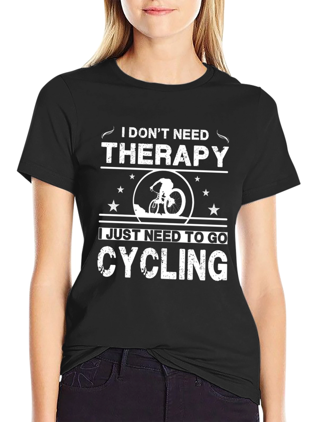 Cycling Therapy T-Shirt - Black Cotton Blend