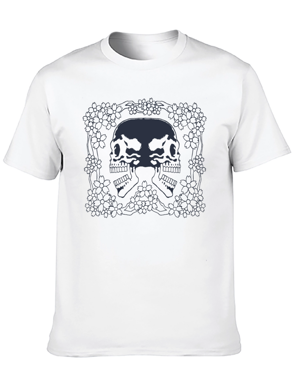Skull & Floral Graphic Tee - Dark Aesthetic