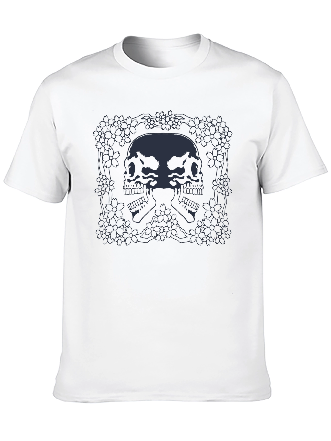 Skull & Floral Graphic Tee - Dark Aesthetic