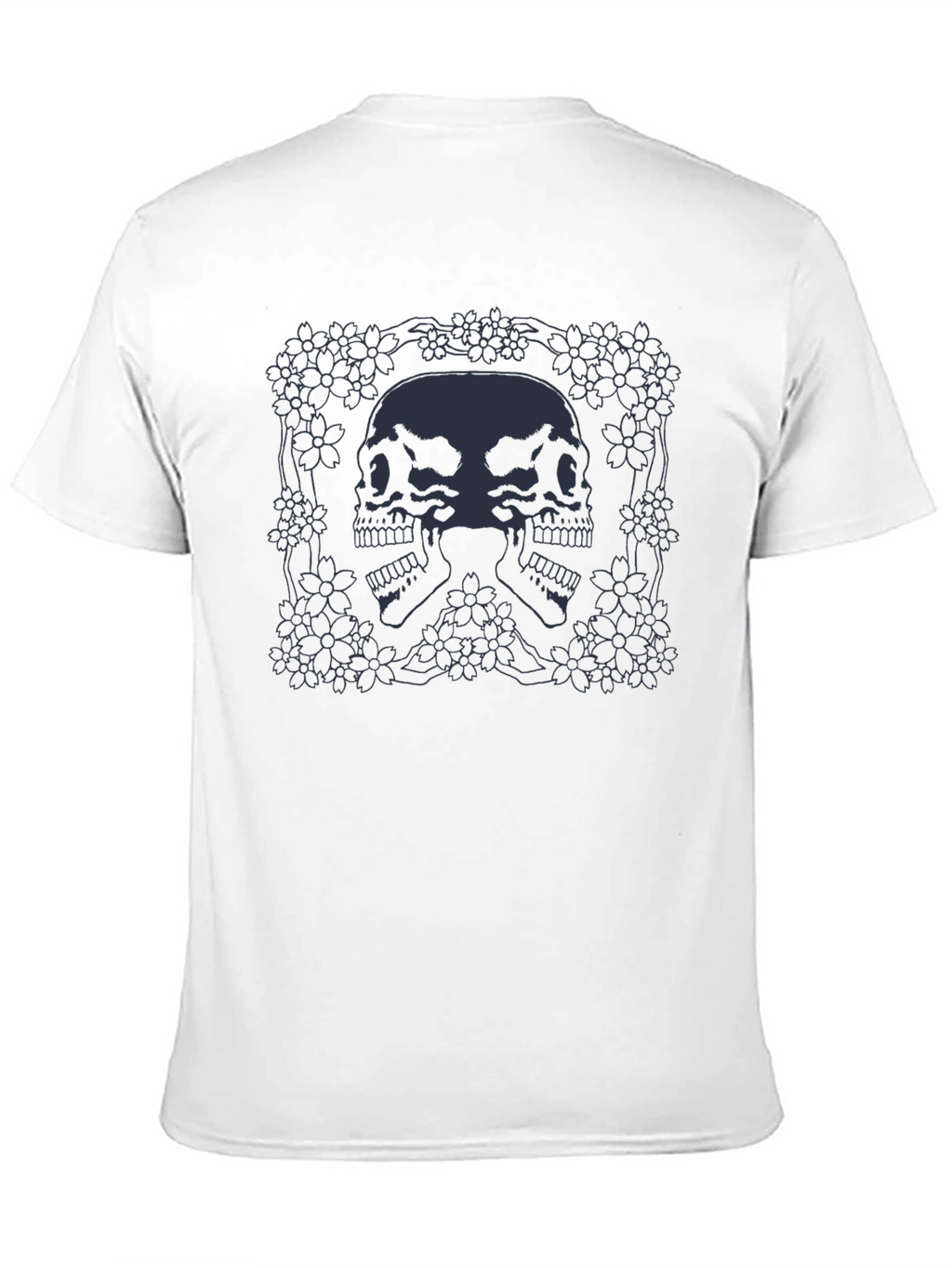 Skull & Floral Graphic Tee - Dark Aesthetic