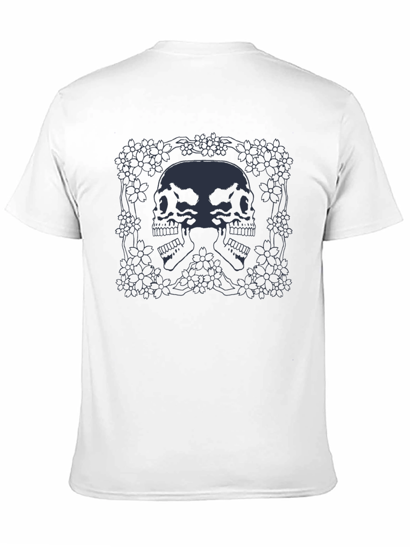 Skull & Floral Graphic Tee - Dark Aesthetic