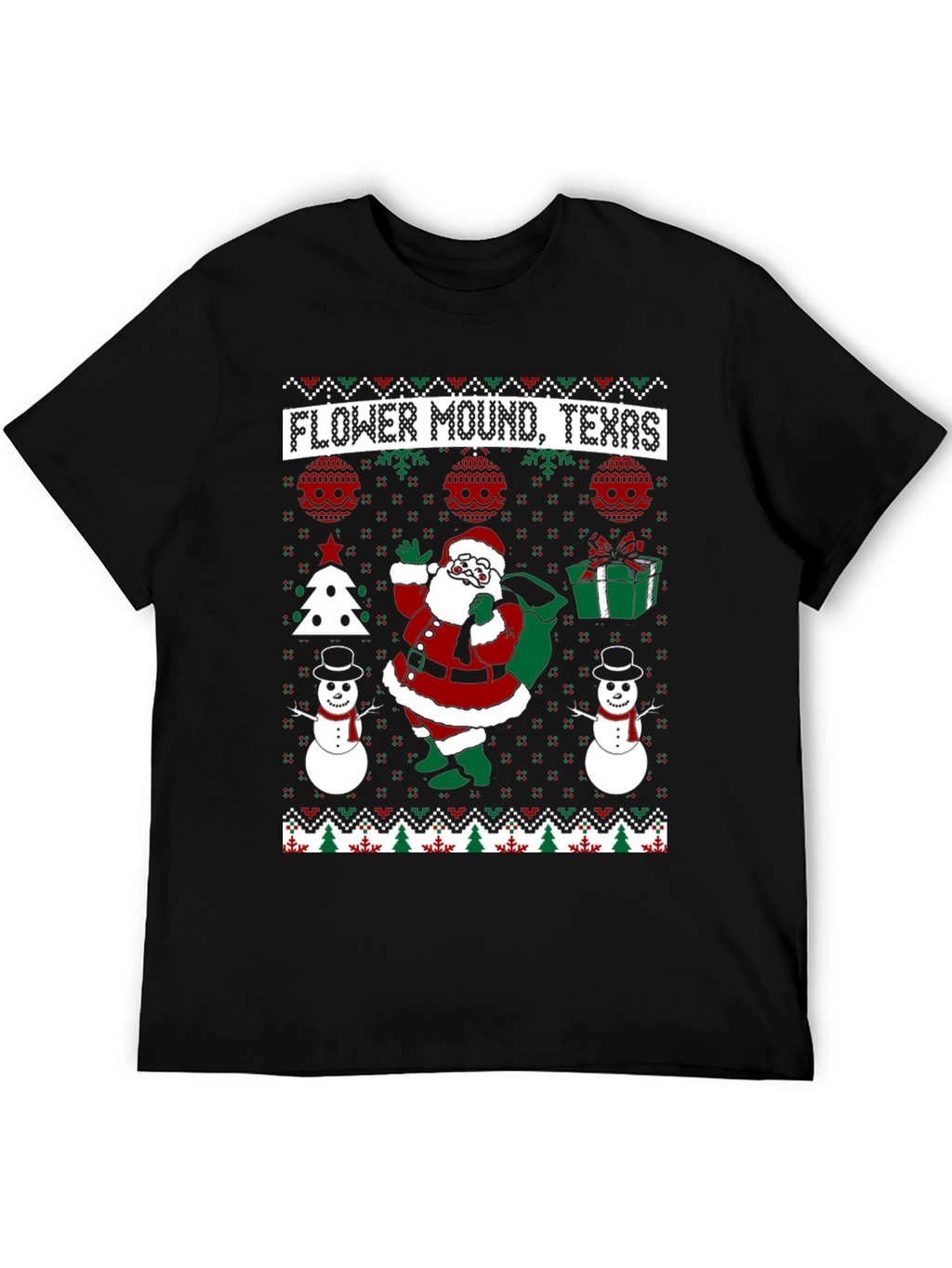 Flower Mound Texas Christmas Ugly T-Shirt