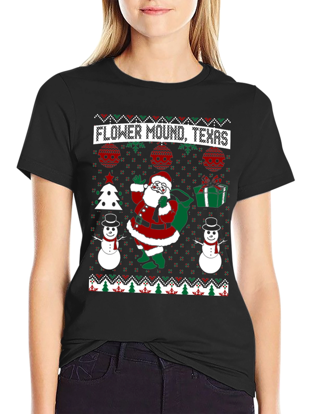 Flower Mound Texas Christmas Ugly T-Shirt