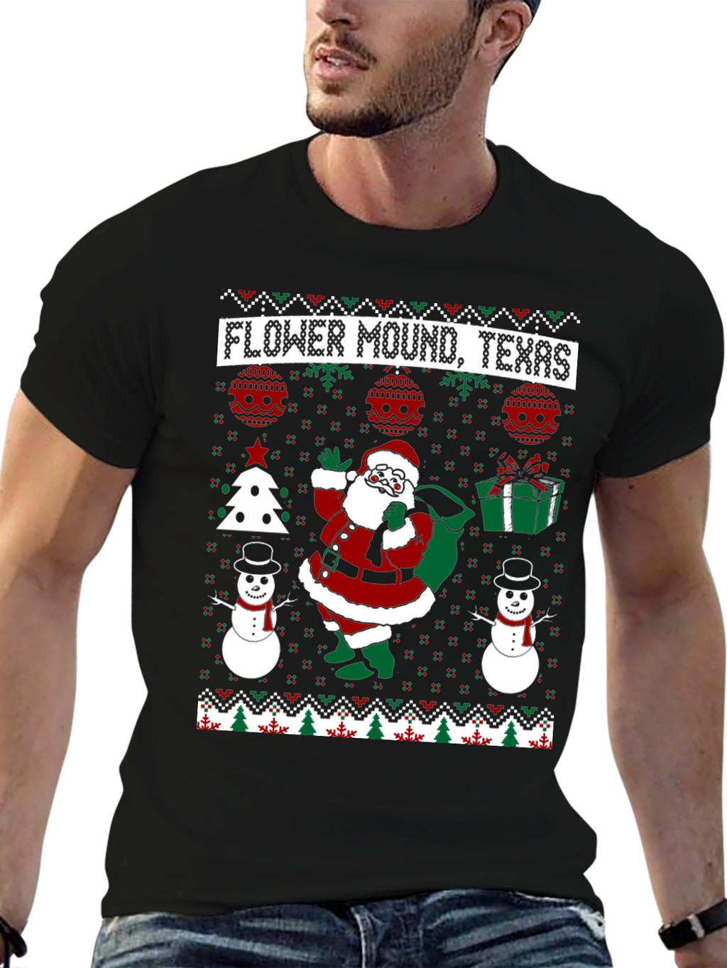 Flower Mound Texas Christmas Ugly T-Shirt