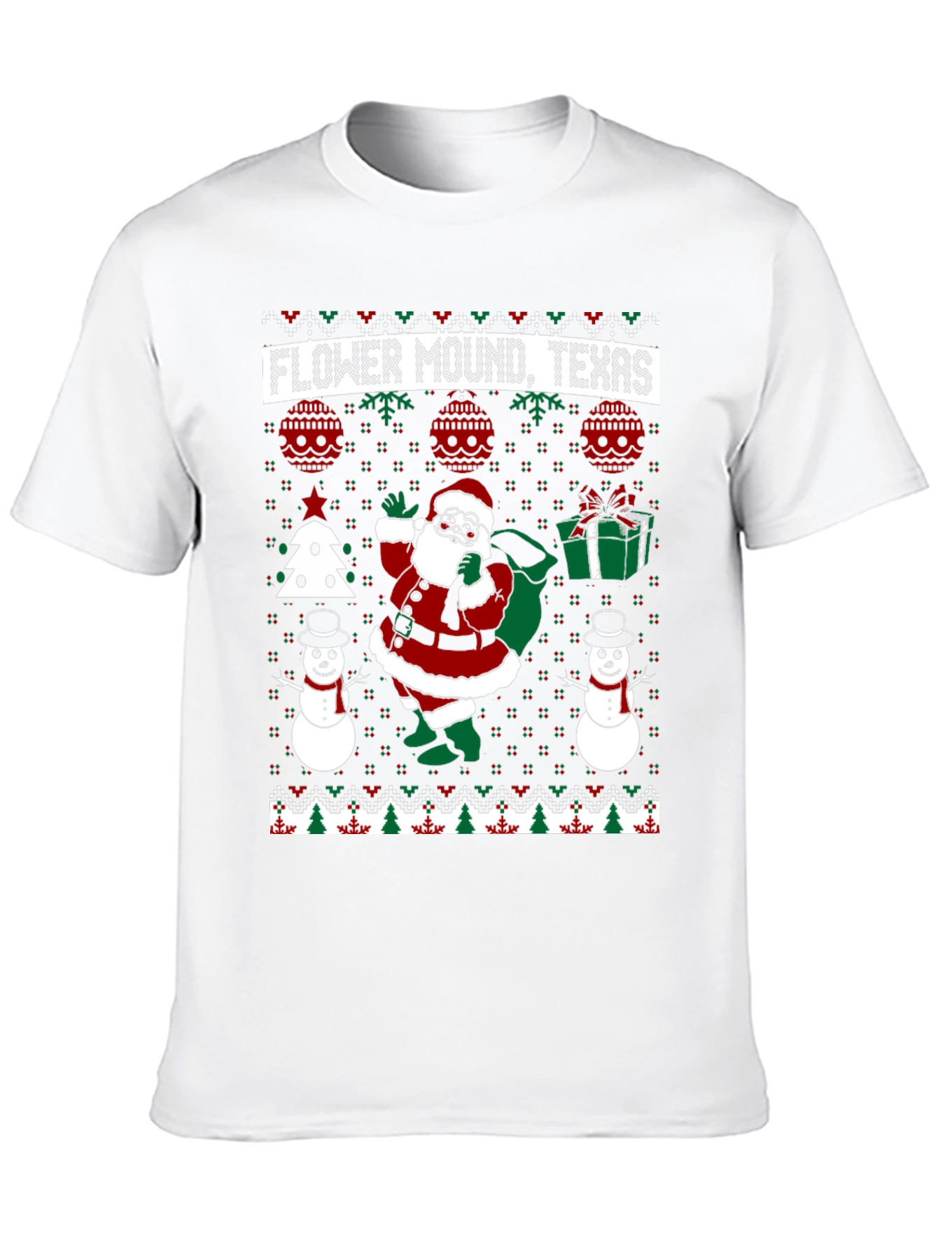 Flower Mound Texas Christmas Ugly T-Shirt