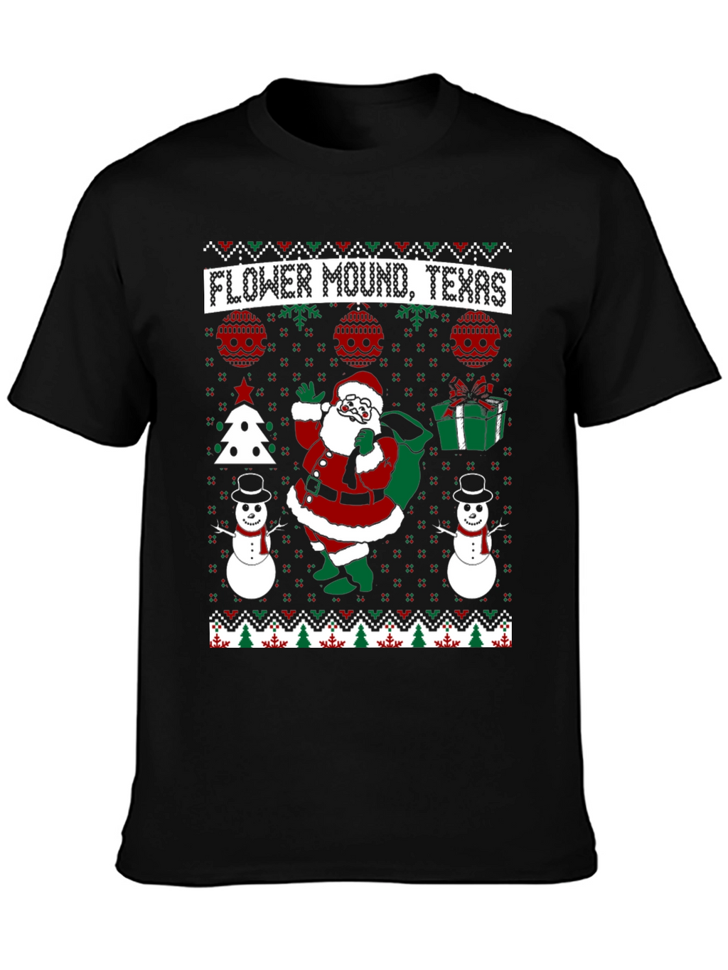 Flower Mound Texas Christmas Ugly T-Shirt