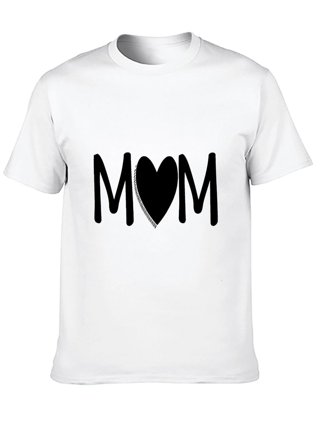 Mom Heart Graphic Black T-Shirt