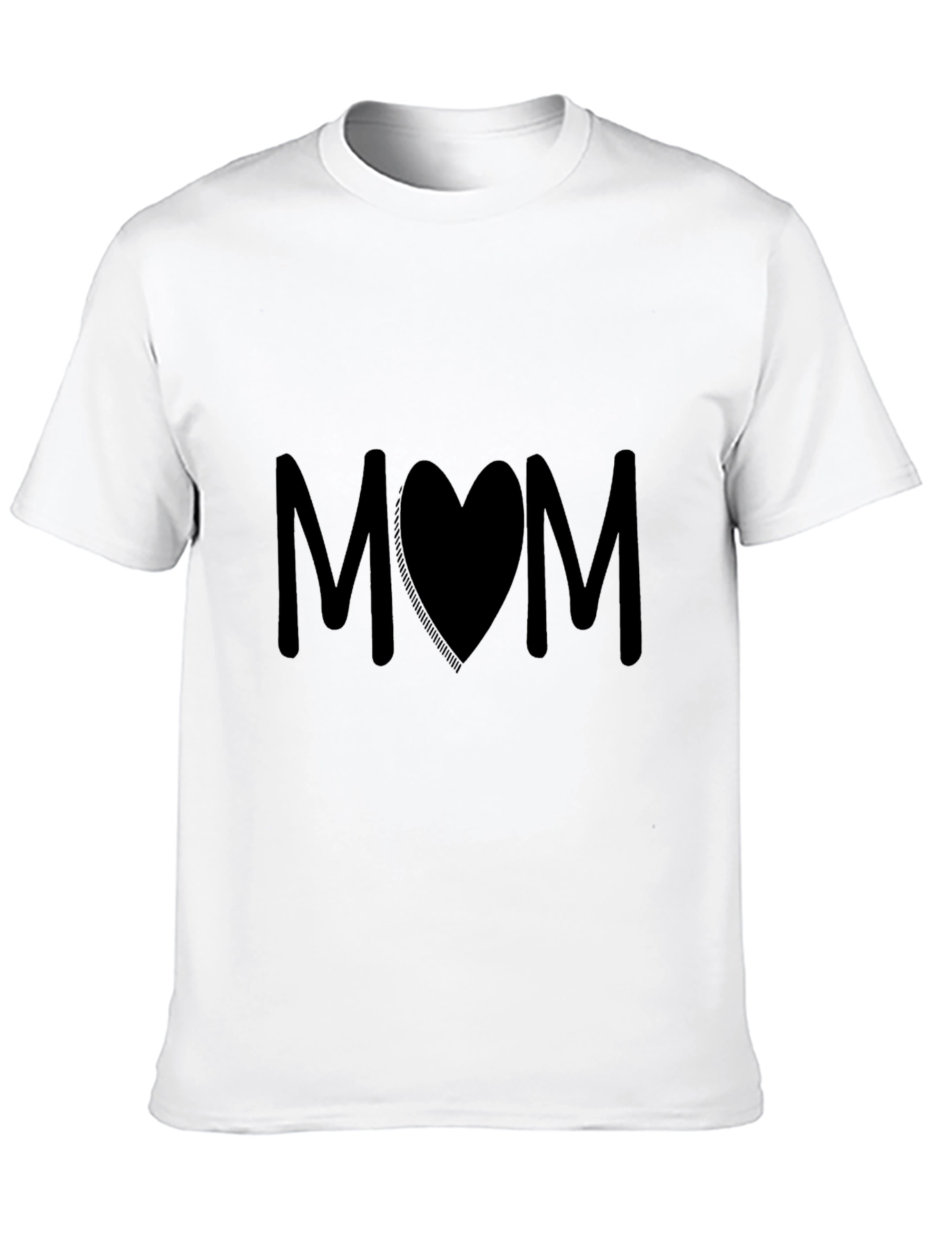 Mom Heart Graphic Black T-Shirt