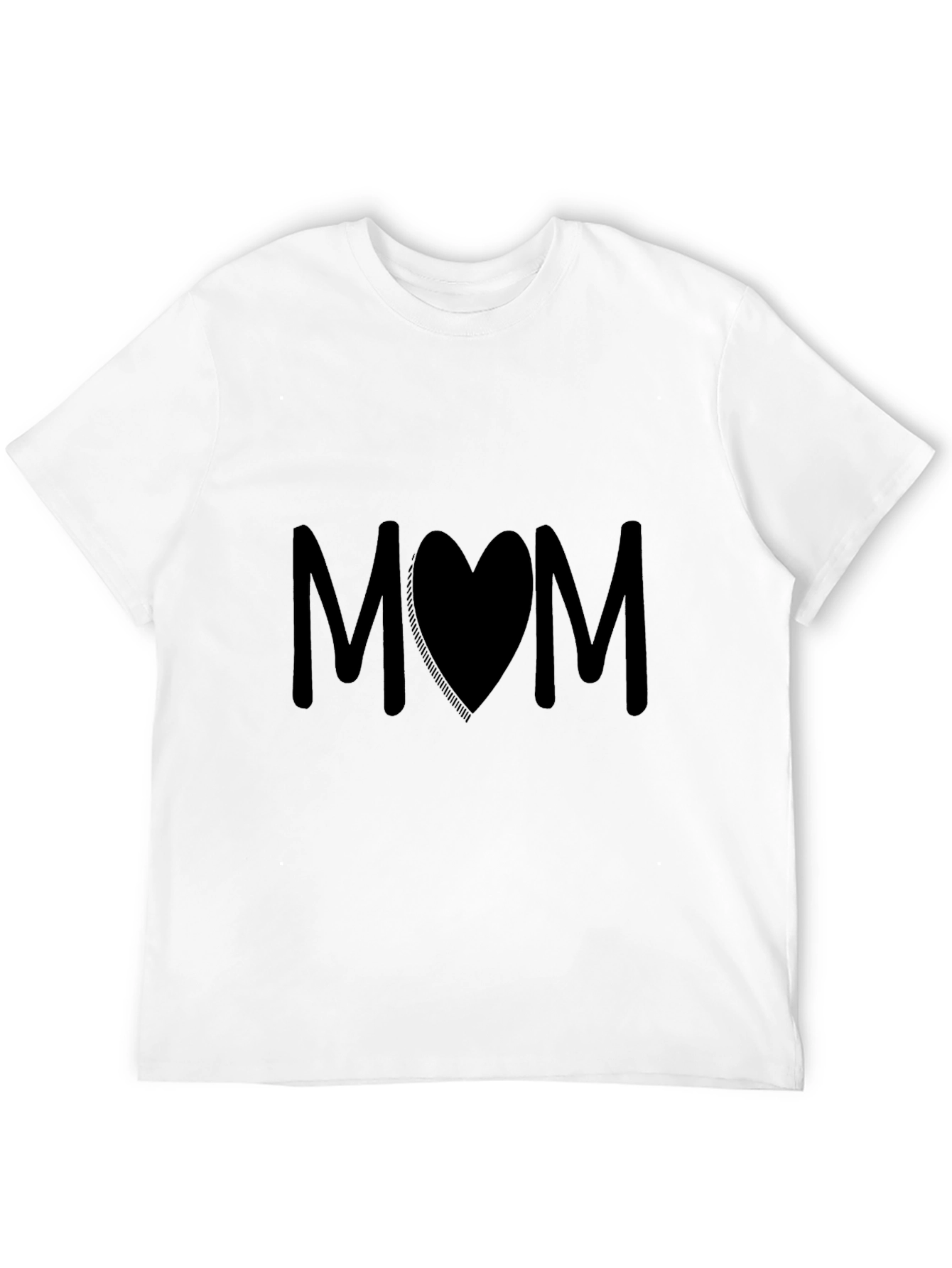 Mom Heart Graphic Black T-Shirt