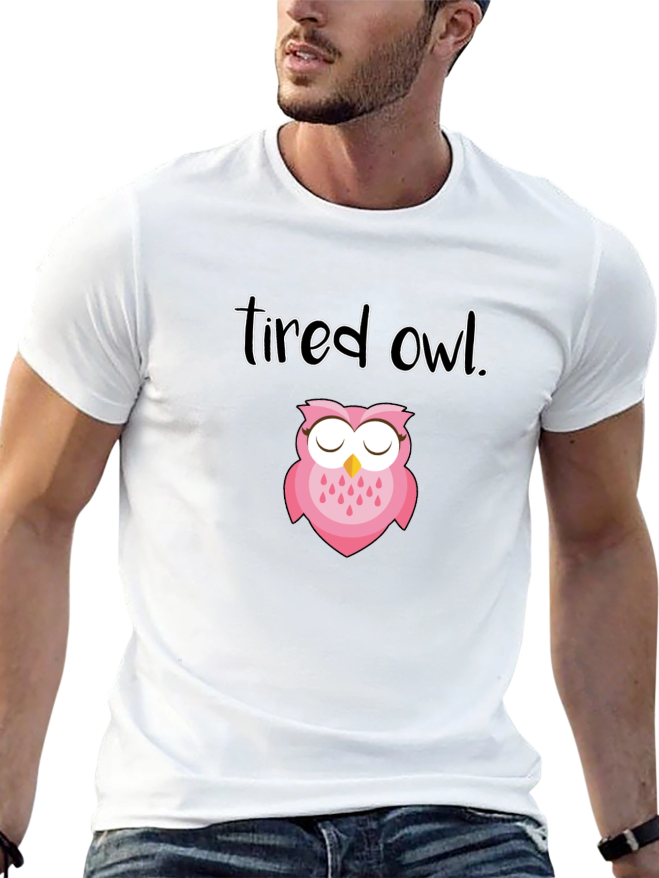 Tired Owl Graphic Tee - Soft & Stylish