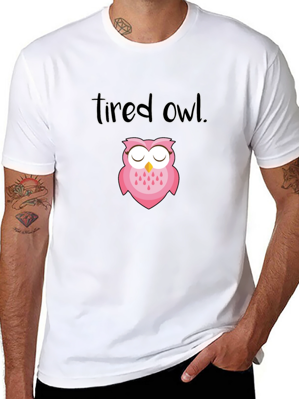 Tired Owl Graphic Tee - Soft & Stylish