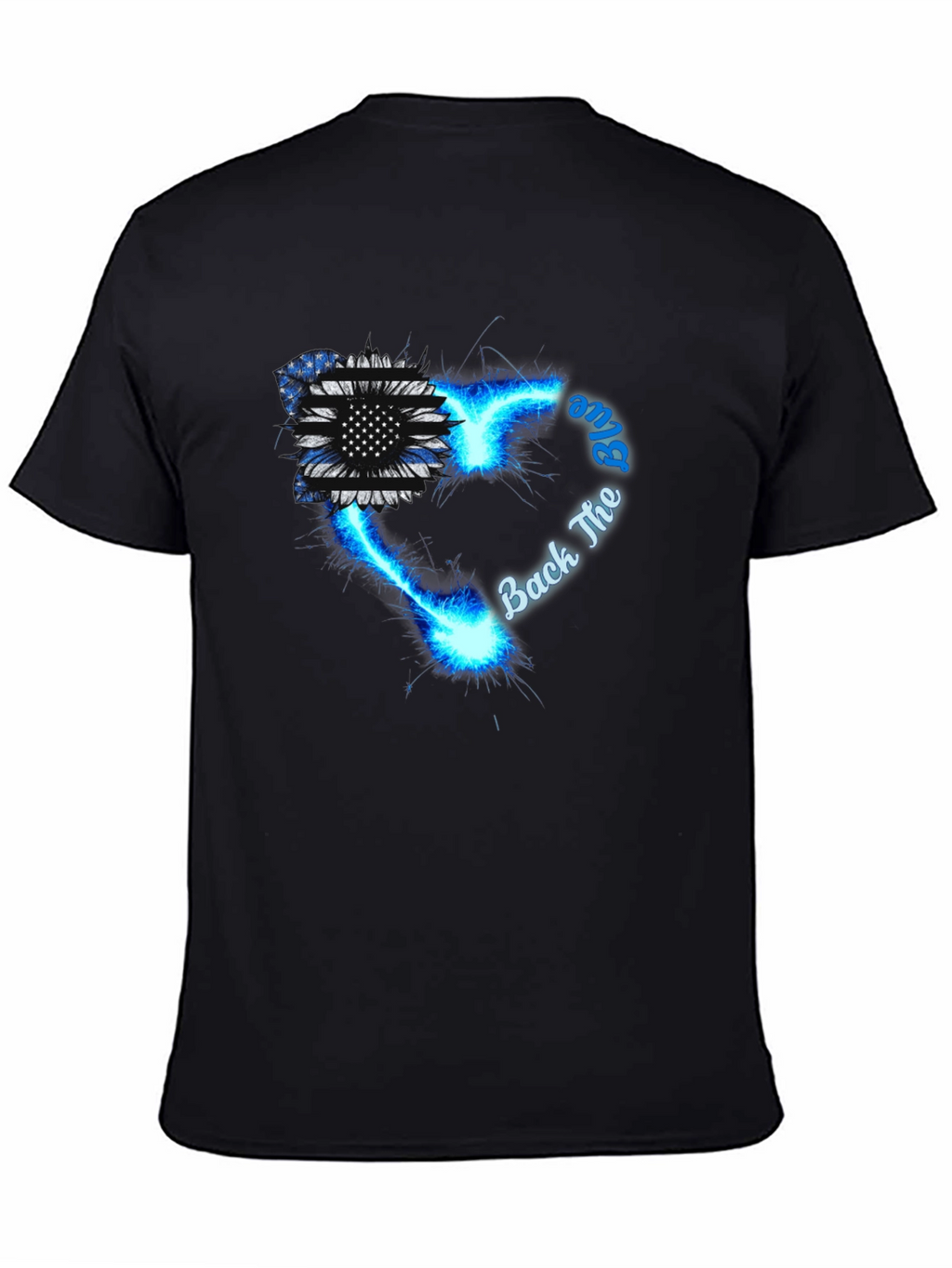 Back The Blue Sunflower Graphic Tee