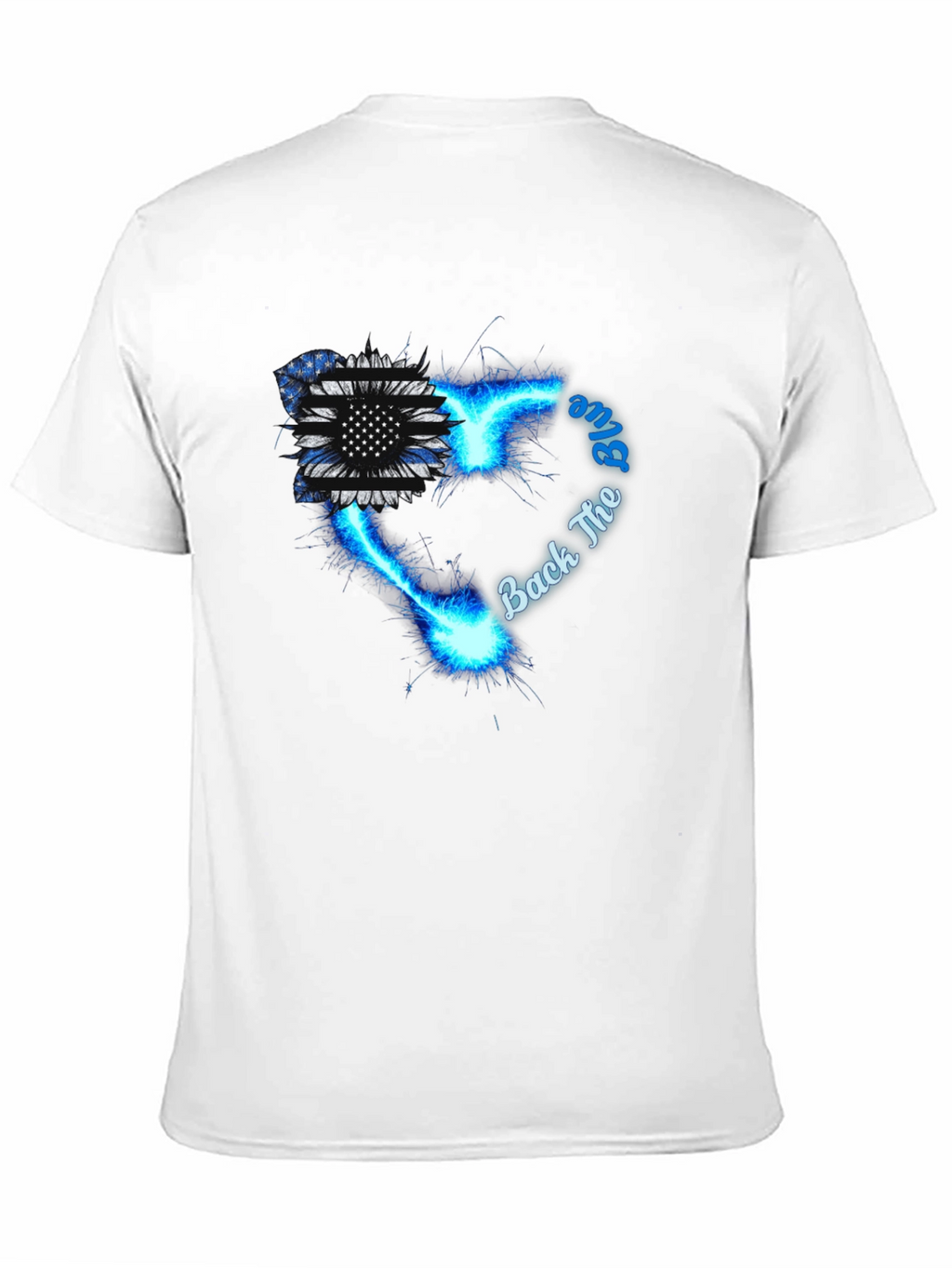 Back The Blue Sunflower Graphic Tee