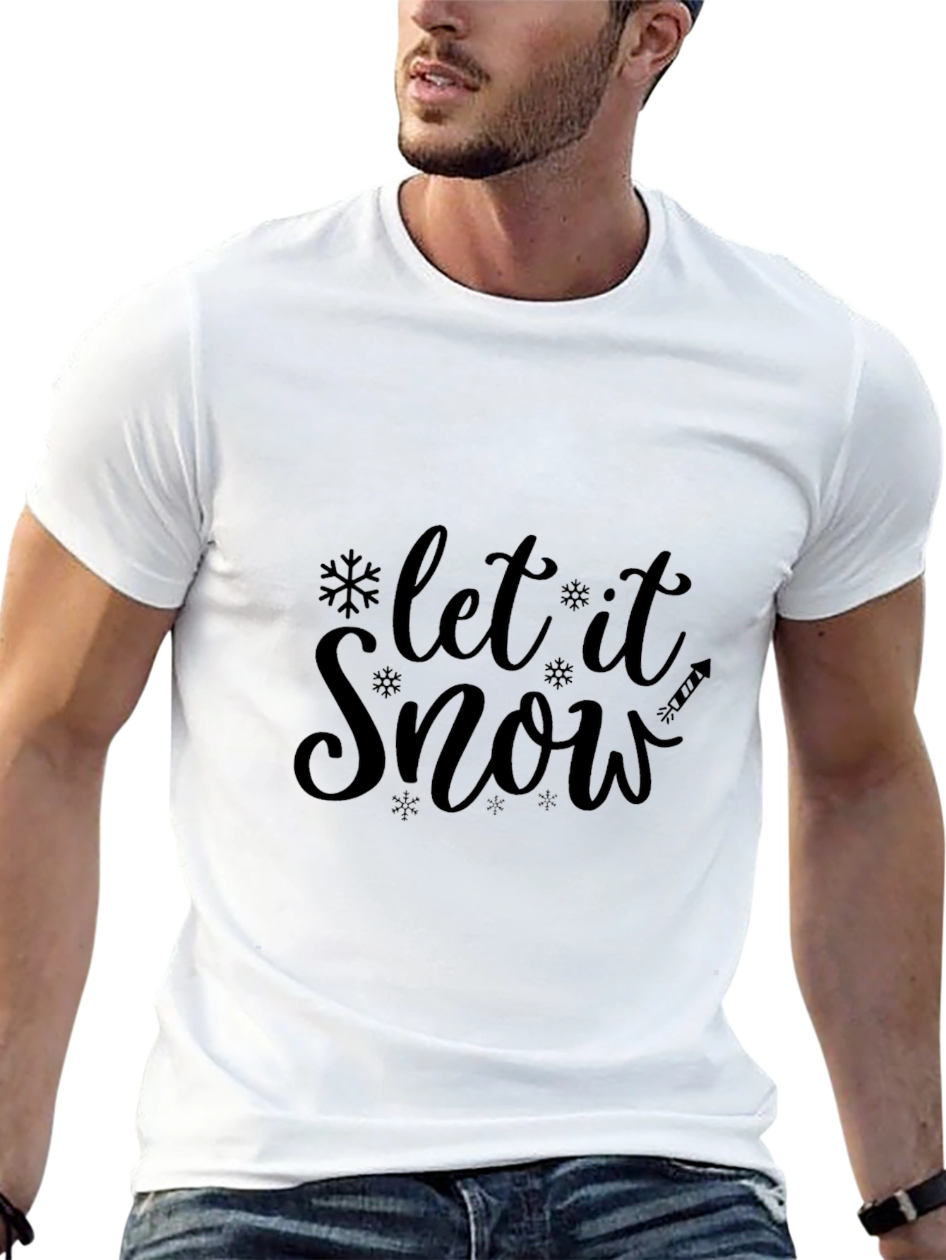 Let It Snow Graphic Print Crew Neck Tee
