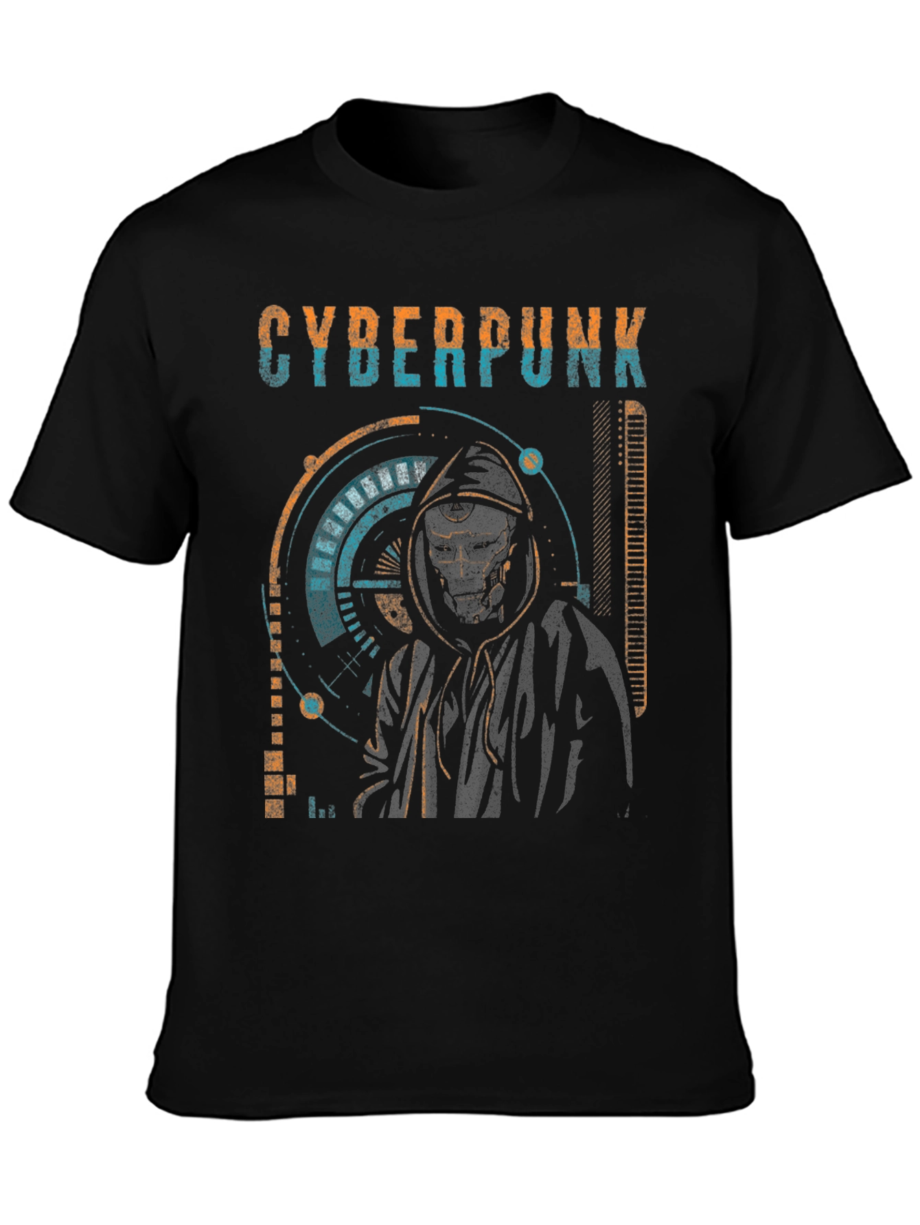 Cyberpunk Hooded Graphic T-Shirt