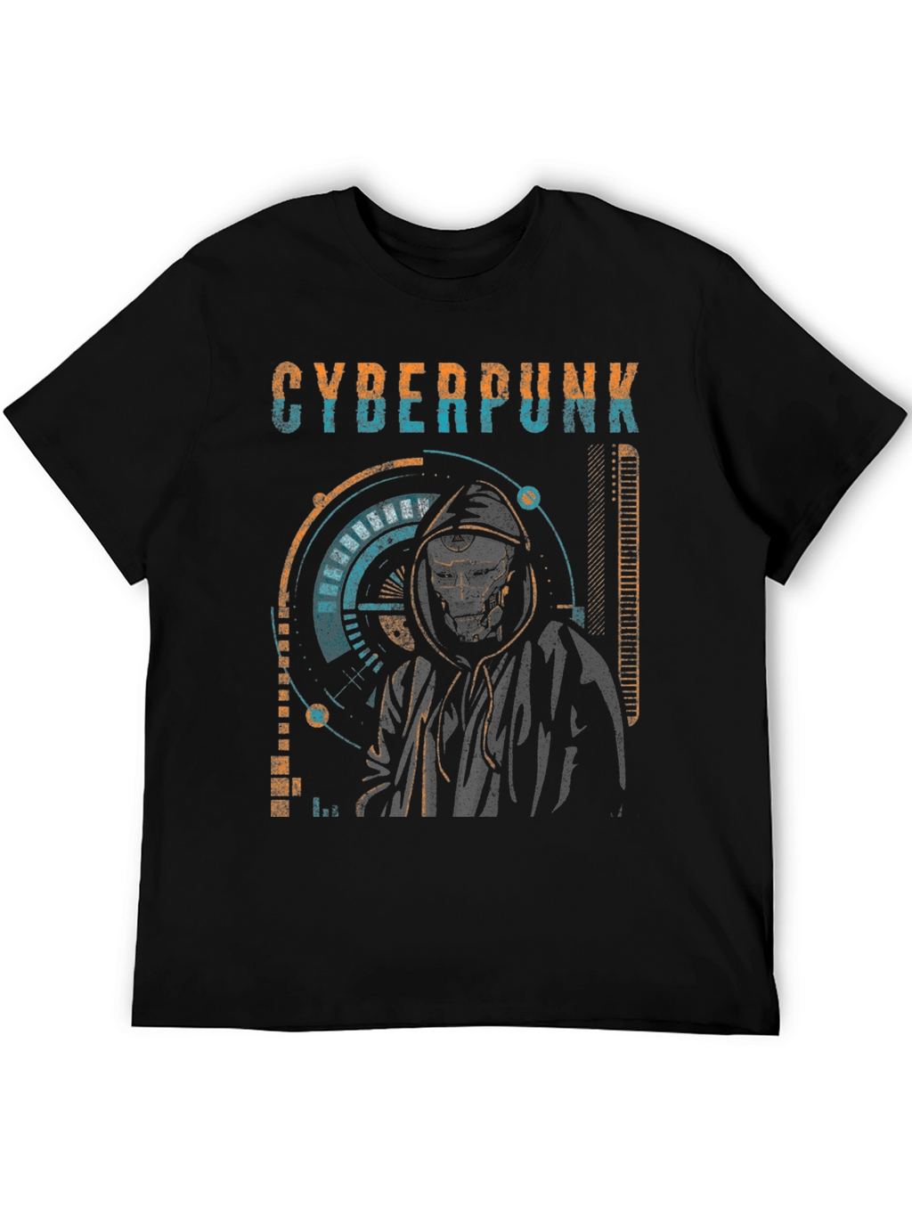Cyberpunk Hooded Graphic T-Shirt