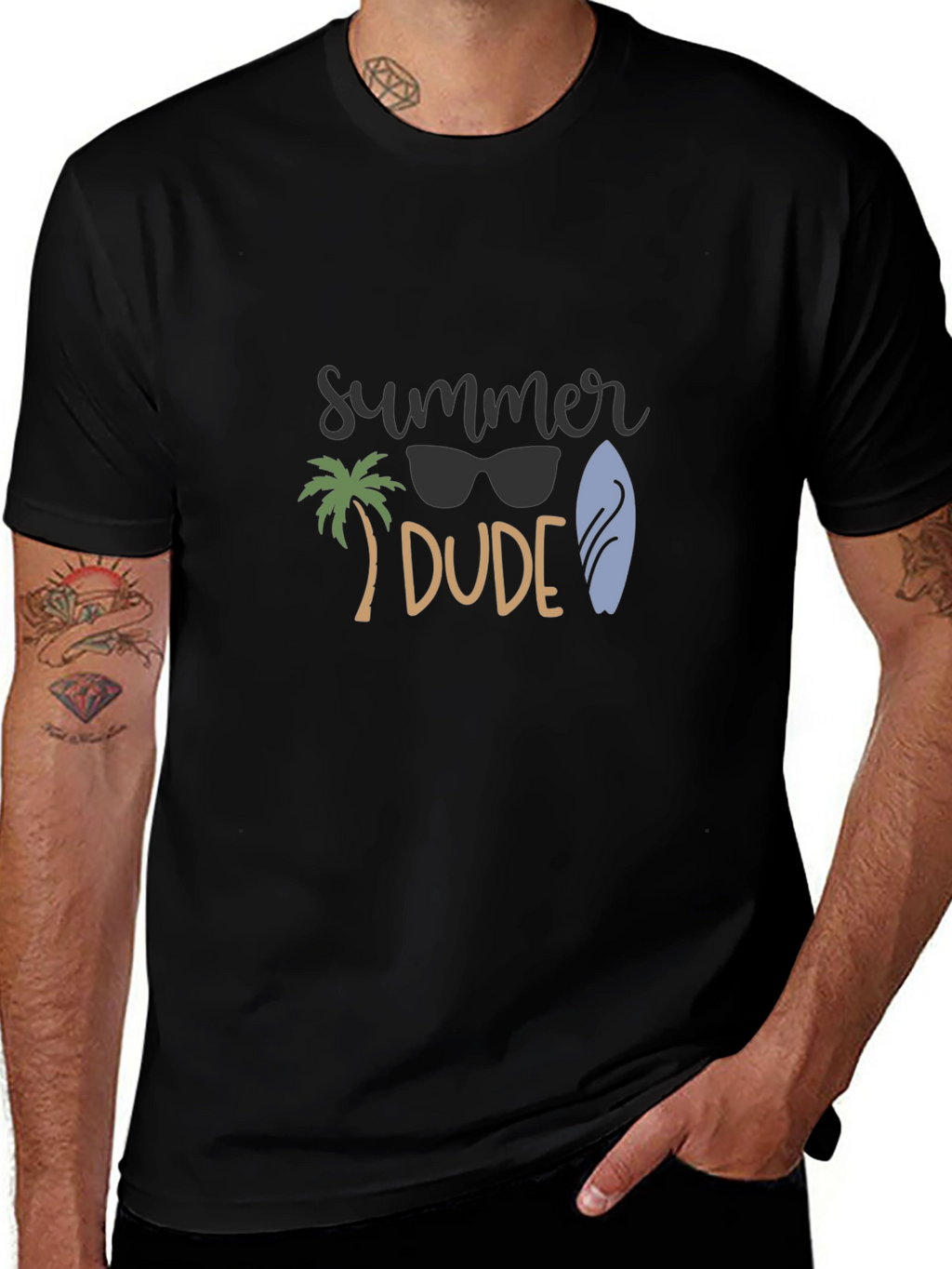 Summer Dude Black T-Shirt
