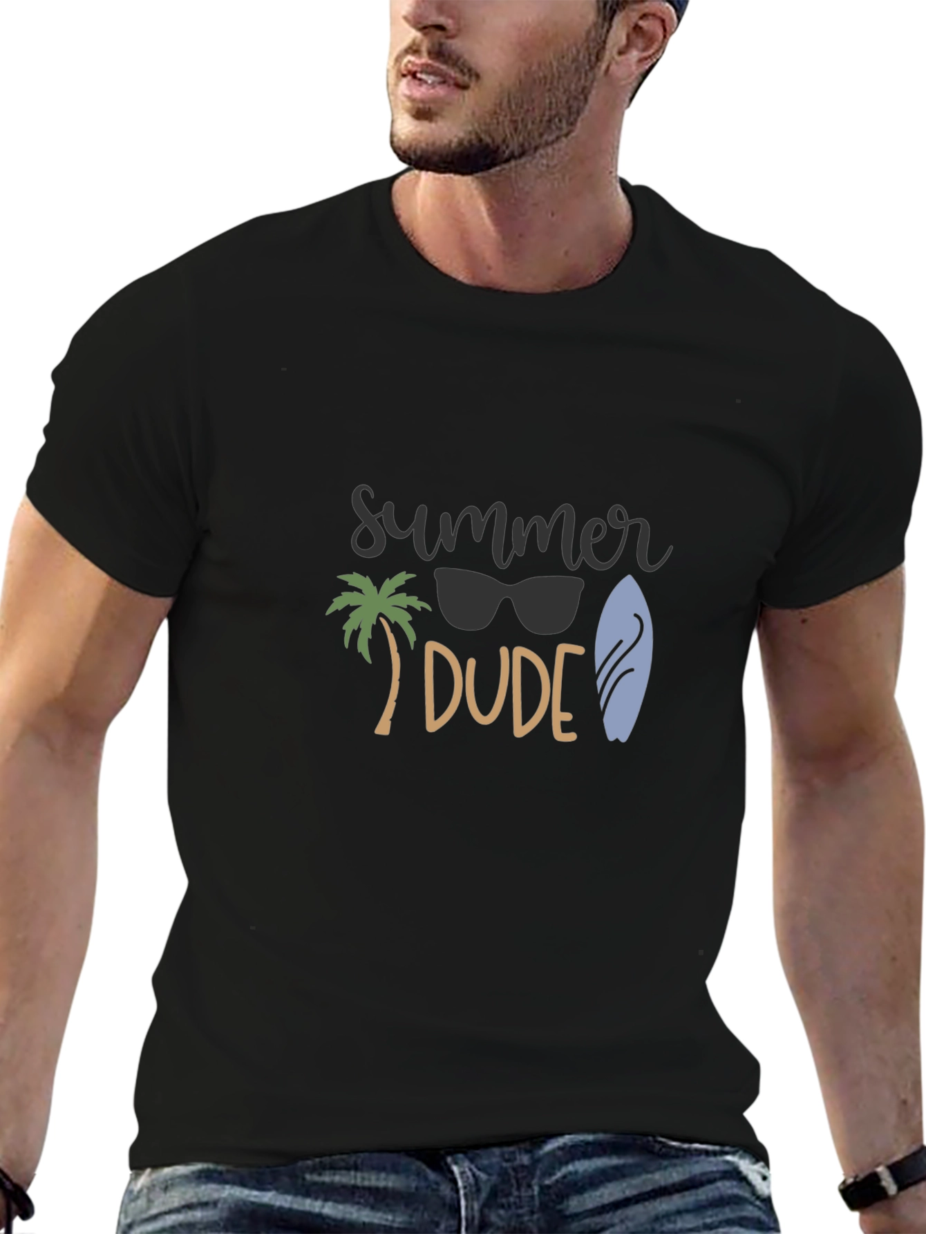 Summer Dude Black T-Shirt