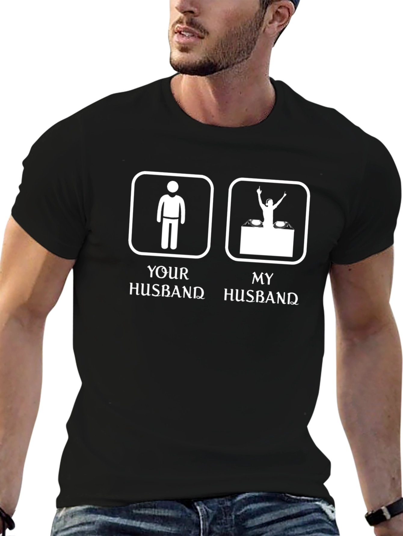 Funny DJ Husband Graphic T-Shirt