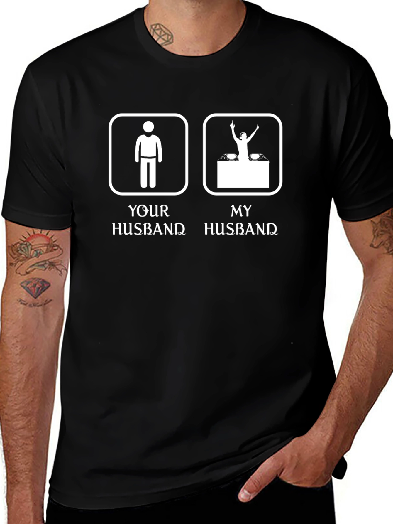 Funny DJ Husband Graphic T-Shirt