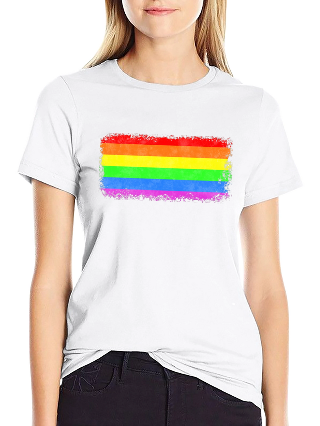 LGBT Pride Rainbow Flag Graphic Tee - Black T-Shirt