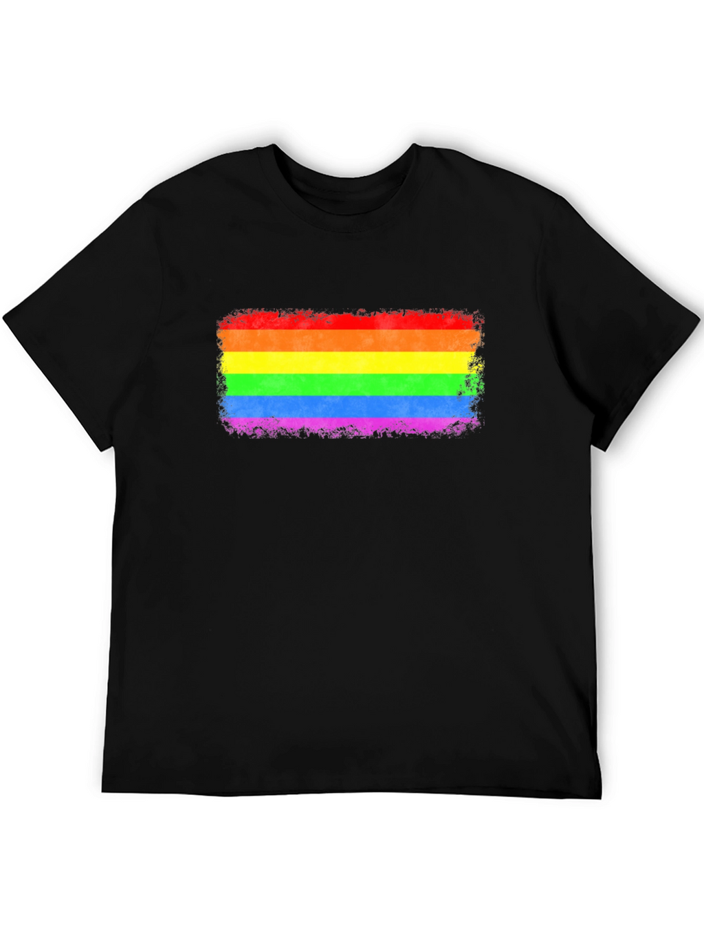 LGBT Pride Rainbow Flag Graphic Tee - Black T-Shirt