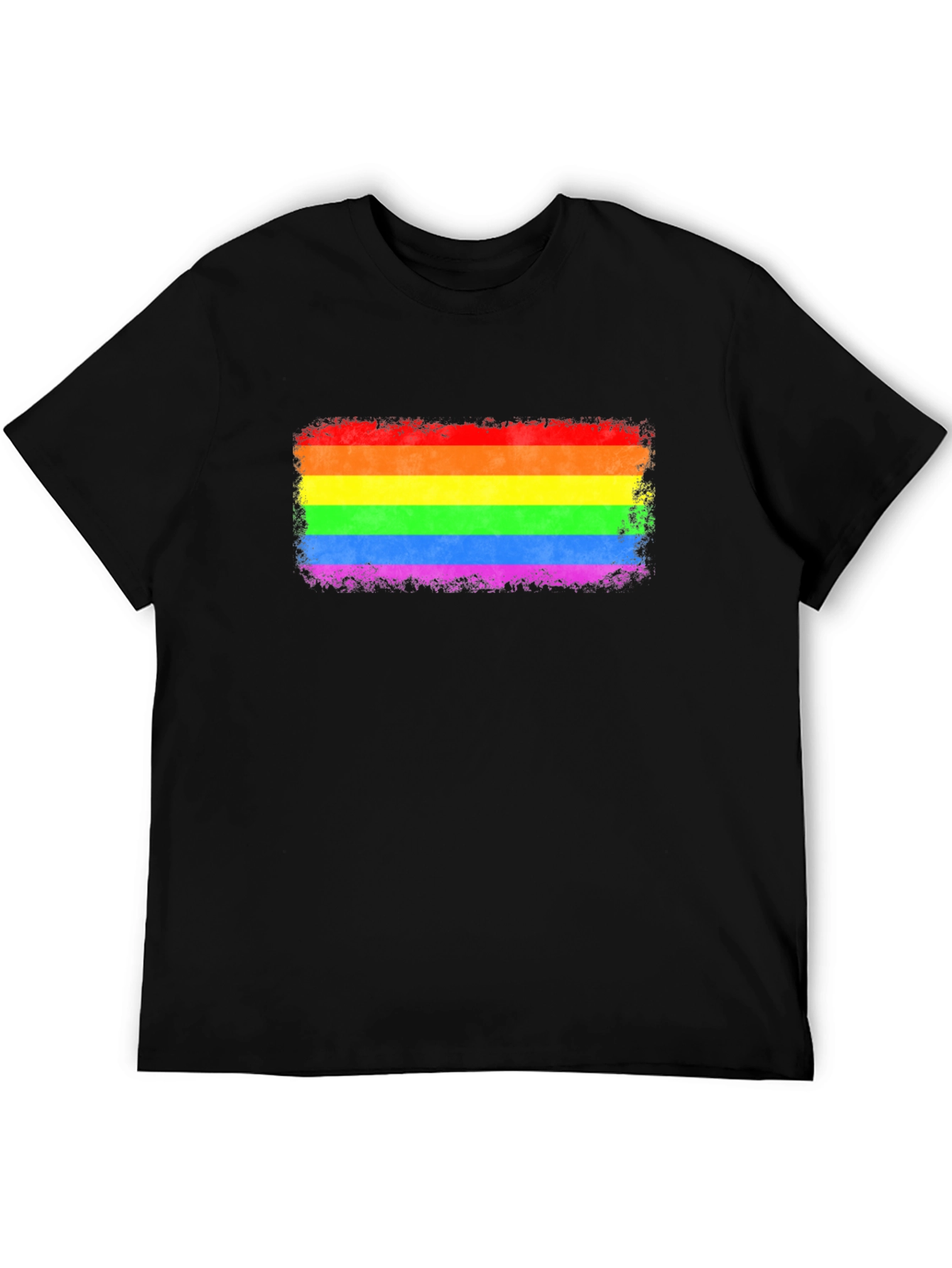 LGBT Pride Rainbow Flag Graphic Tee - Black T-Shirt