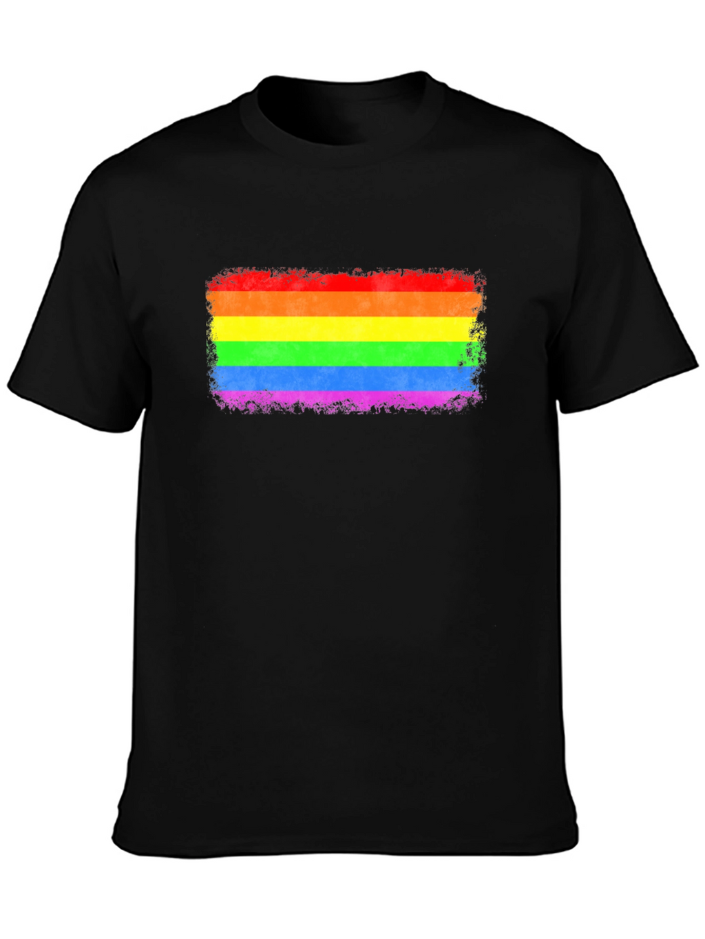 LGBT Pride Rainbow Flag Graphic Tee - Black T-Shirt