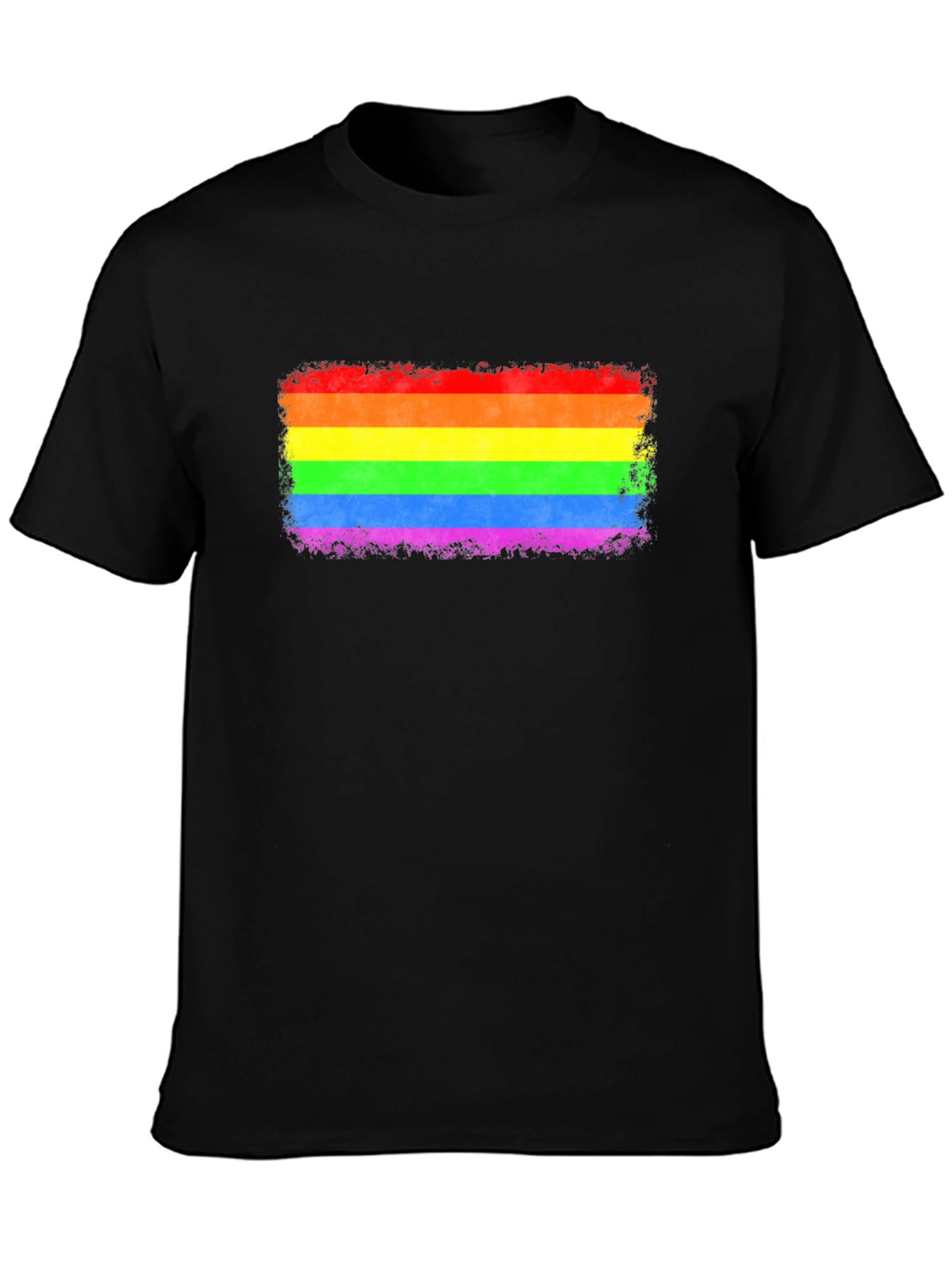 LGBT Pride Rainbow Flag Graphic Tee - Black T-Shirt