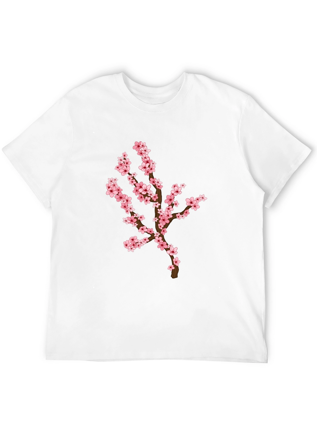 Blossom Branch Graphic Tee - Casual Black T-Shirt