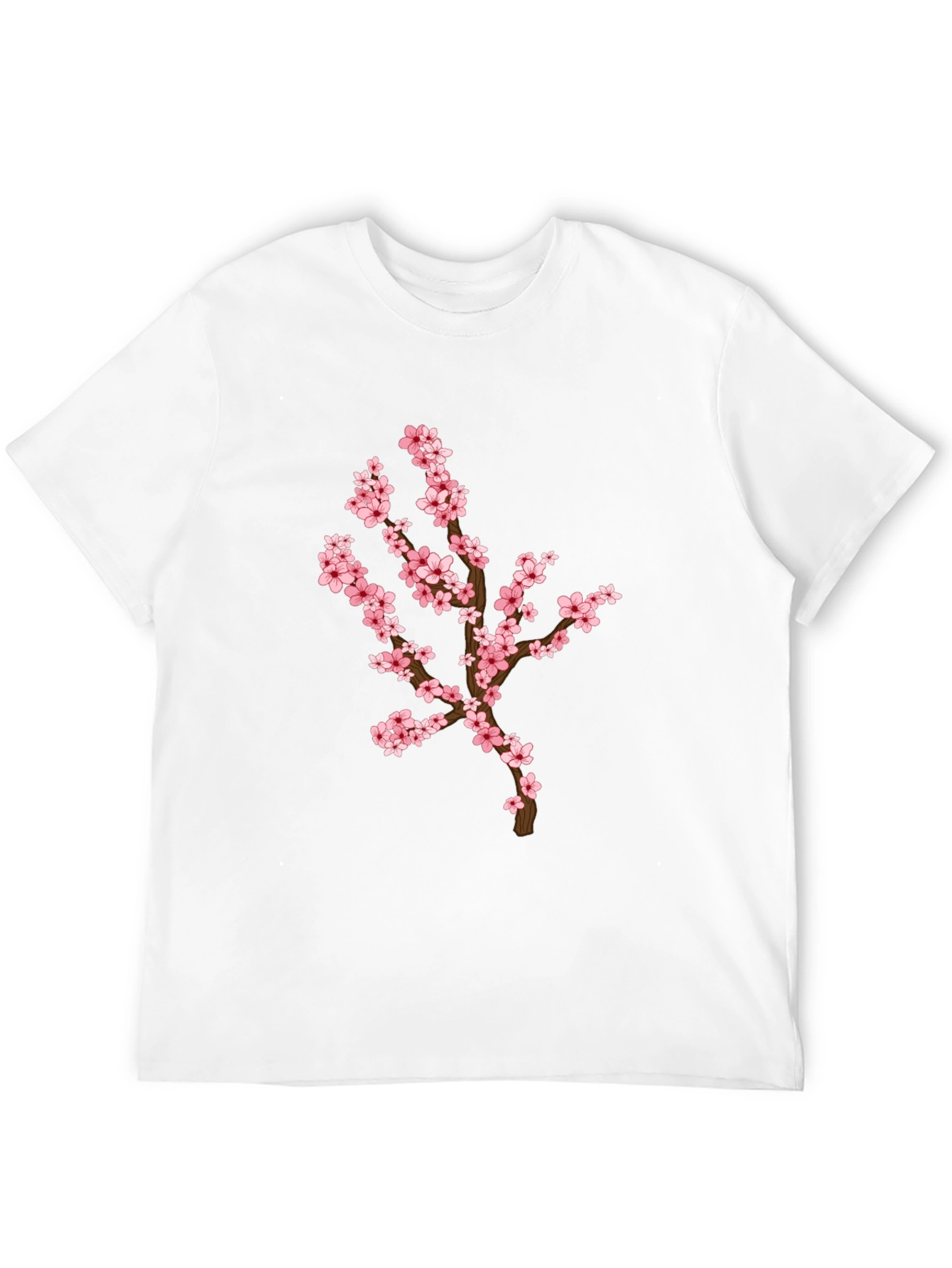 Blossom Branch Graphic Tee - Casual Black T-Shirt