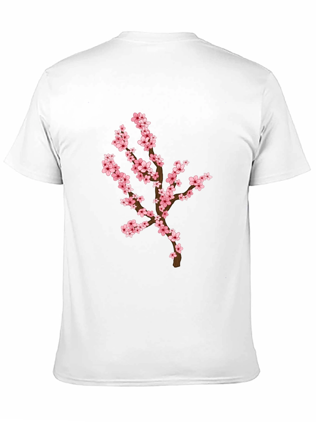Blossom Branch Graphic Tee - Casual Black T-Shirt