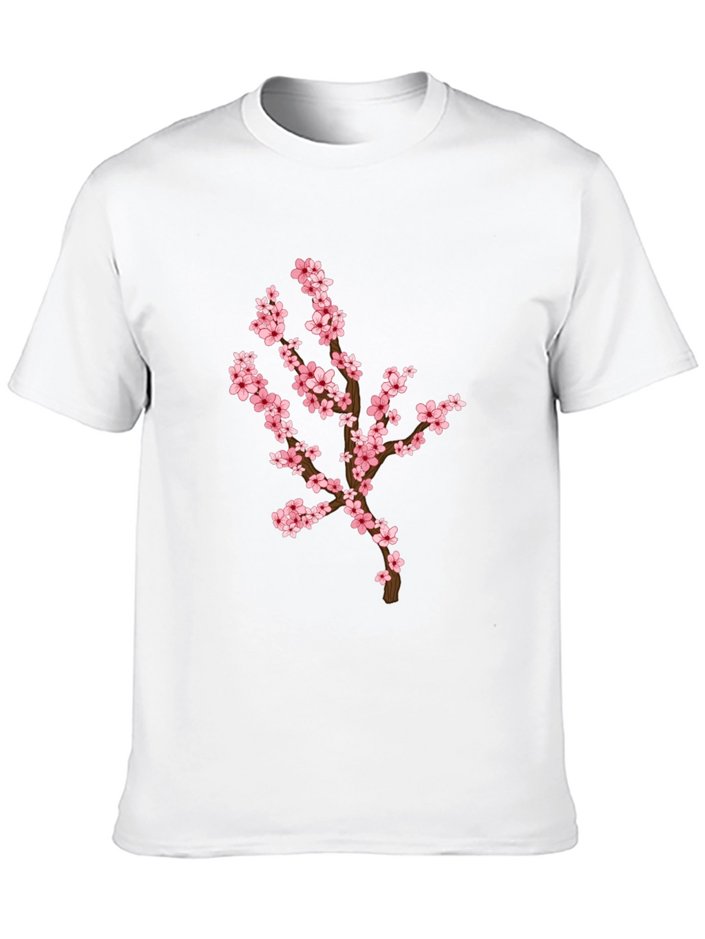 Blossom Branch Graphic Tee - Casual Black T-Shirt