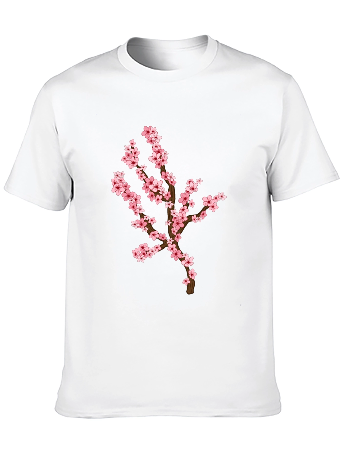 Blossom Branch Graphic Tee - Casual Black T-Shirt