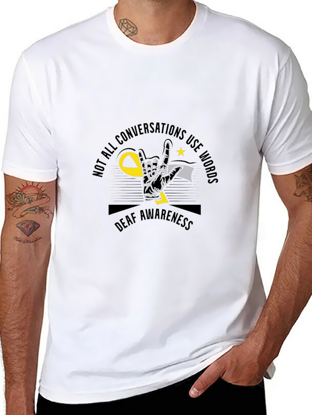 Deaf Awareness Graphic Tee - Silent Conversations T-Shirt
