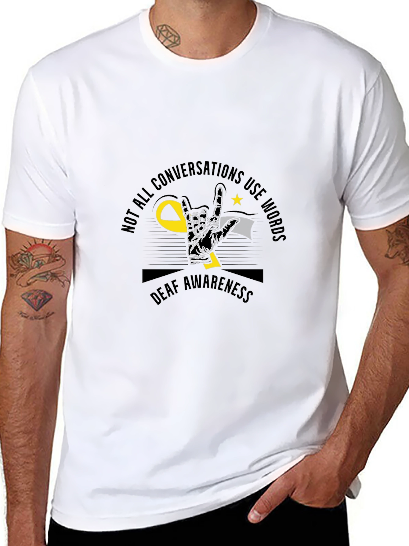 Deaf Awareness Graphic Tee - Silent Conversations T-Shirt