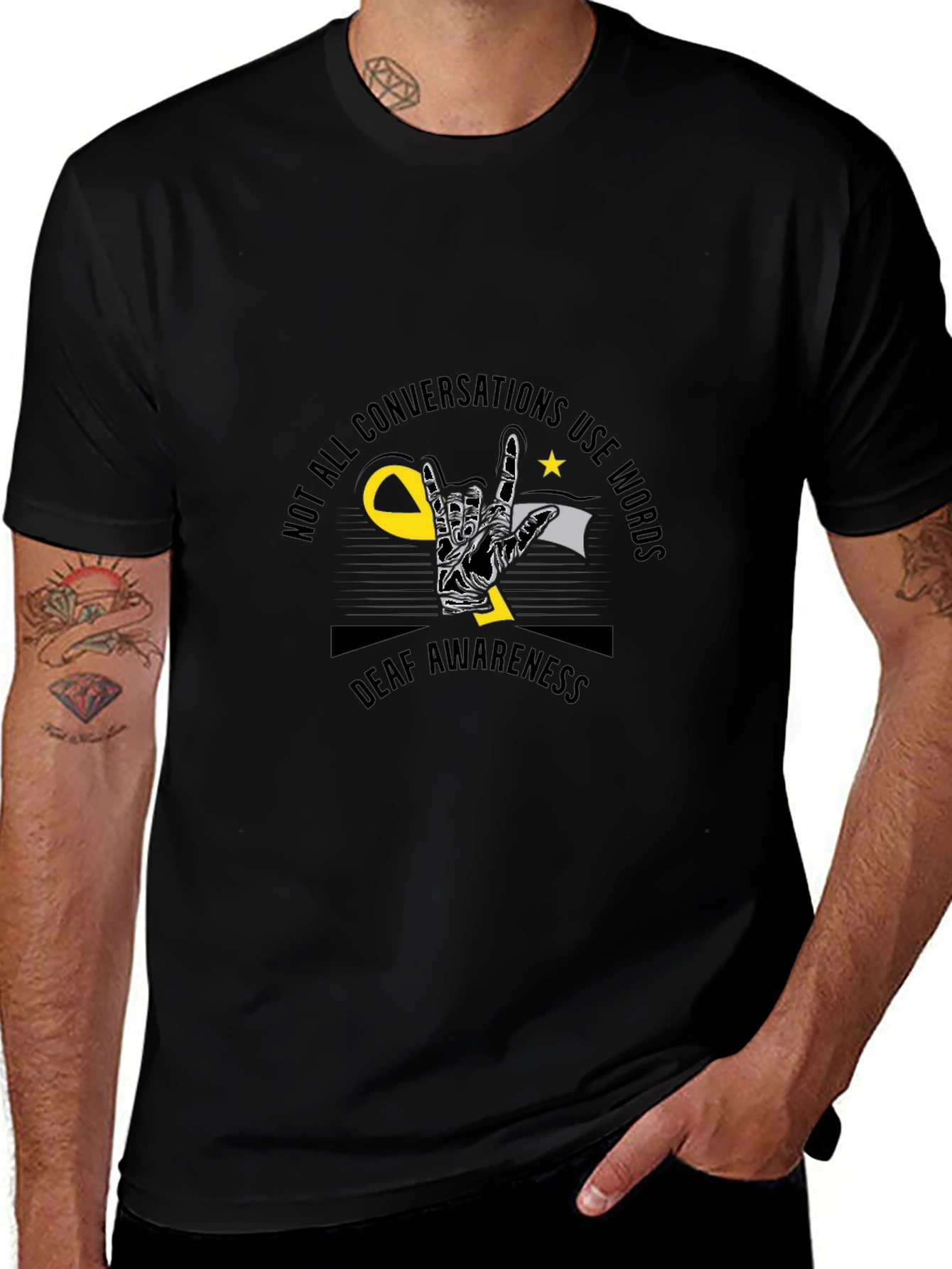 Deaf Awareness Graphic Tee - Silent Conversations T-Shirt