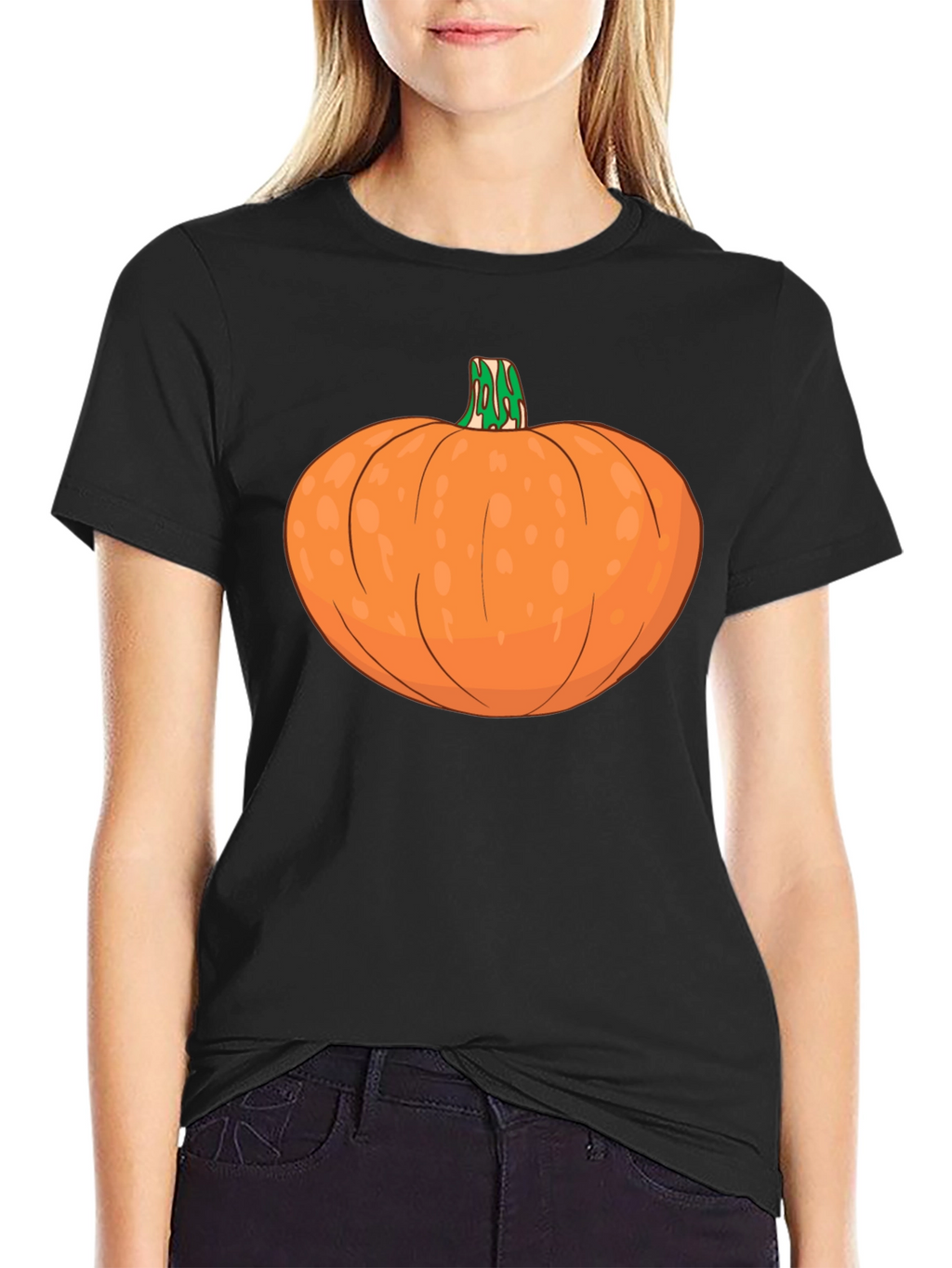 Pumpkin Graphic Tee - Black Halloween Shirt