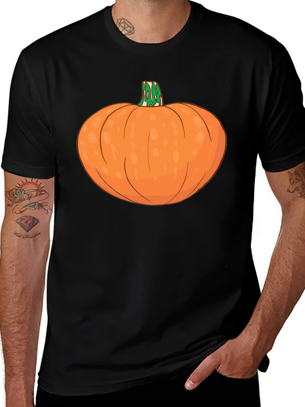 Pumpkin Graphic Tee - Black Halloween Shirt