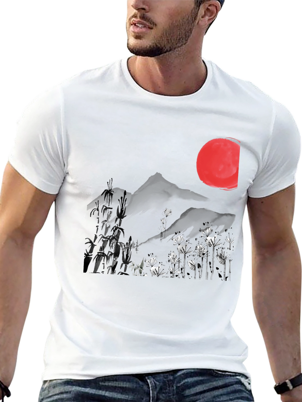Japanese Sumi-e Style Graphic Tee