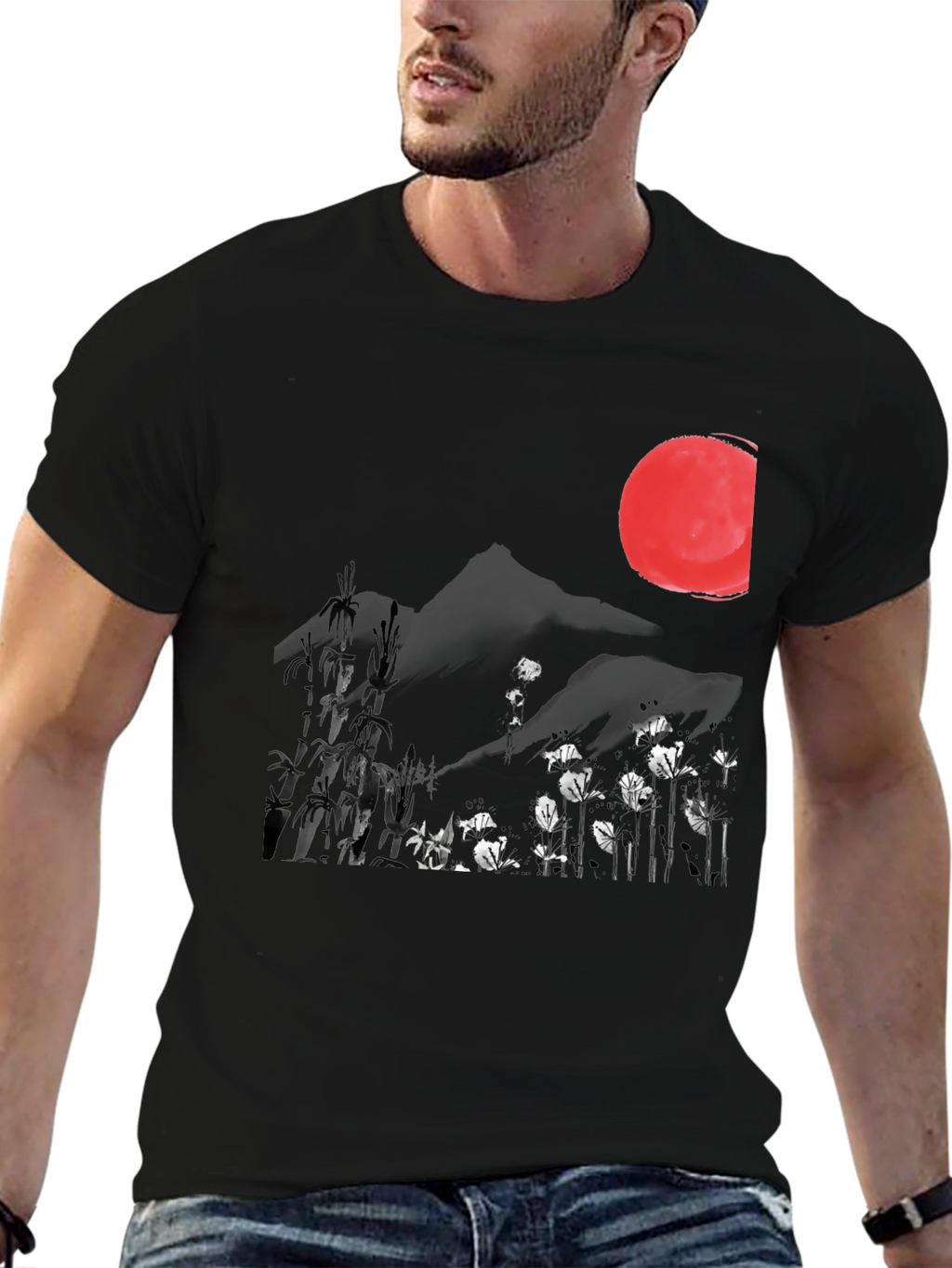 Japanese Sumi-e Style Graphic Tee