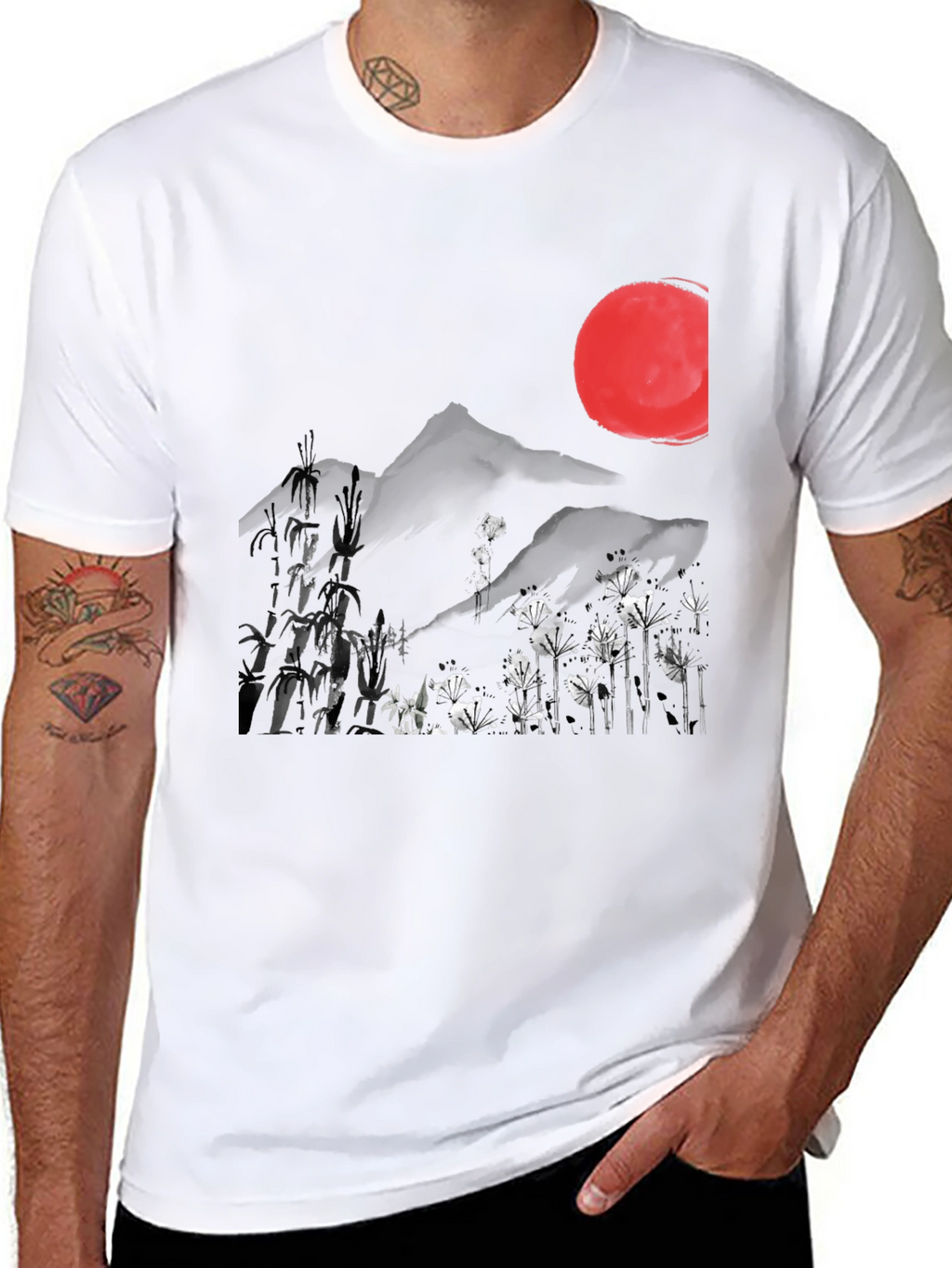 Japanese Sumi-e Style Graphic Tee