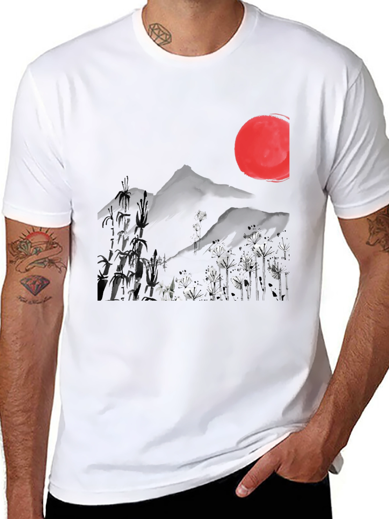 Japanese Sumi-e Style Graphic Tee