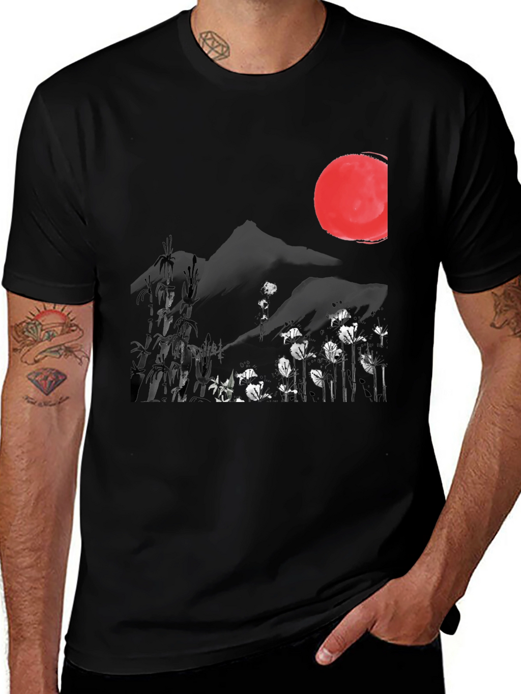 Japanese Sumi-e Style Graphic Tee