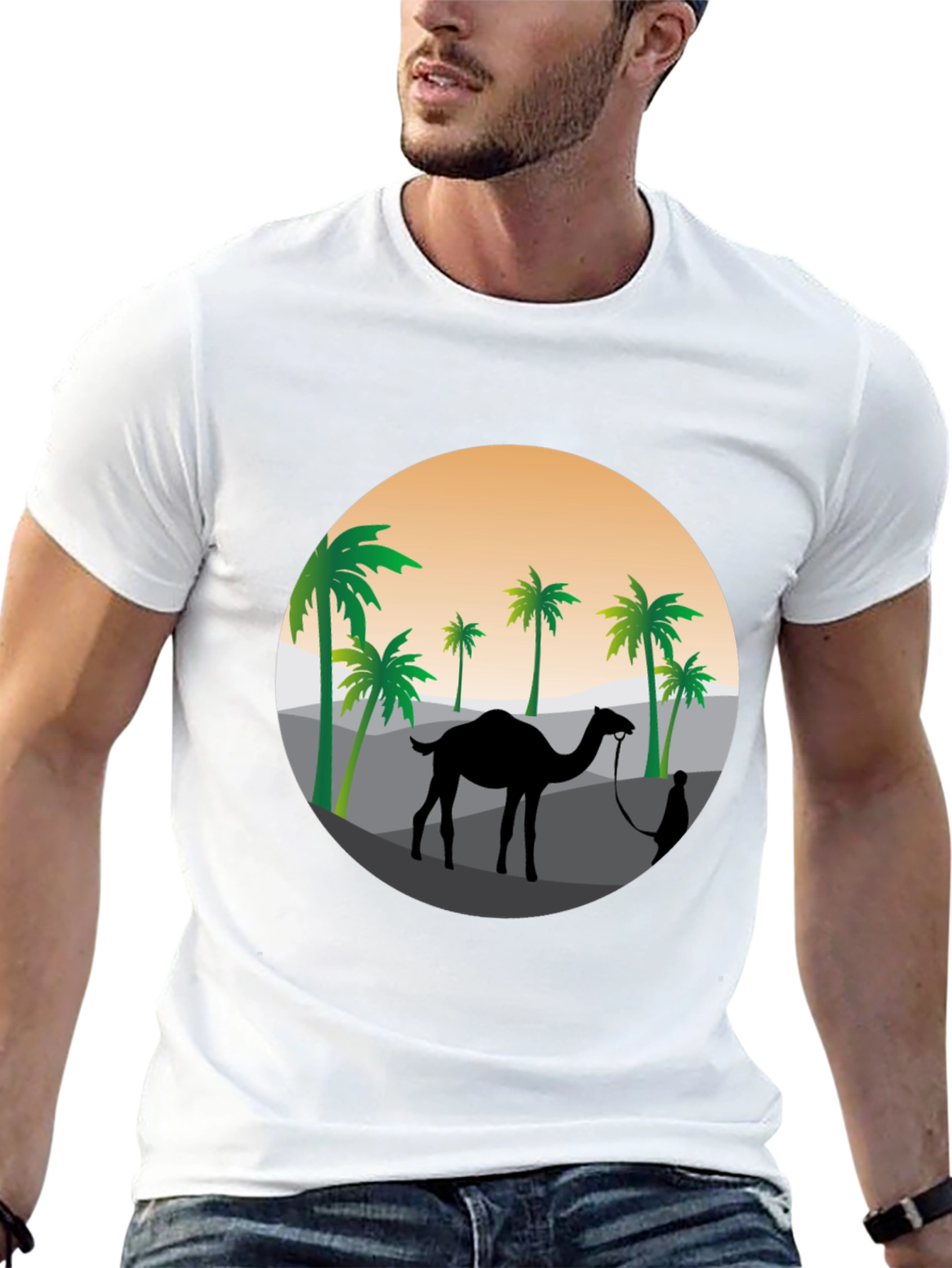 Desert Camel Silhouette Graphic T-Shirt